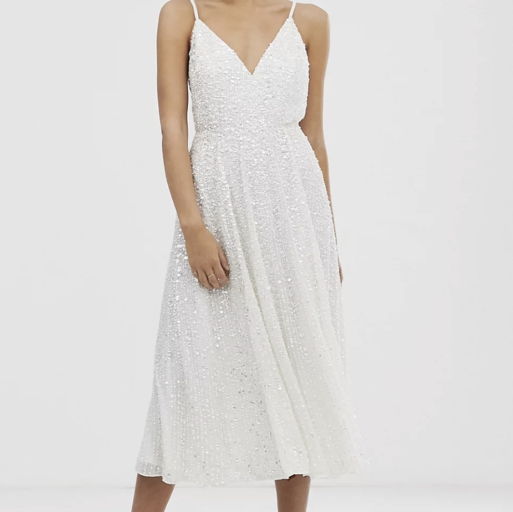 ASOS EDITION Eva embellished cami midi wedding dress 14
